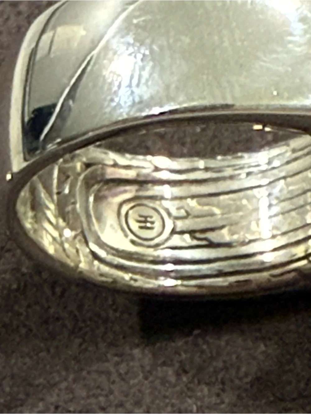 John Hardy Sterling Silver Ring with Black Onyx Rectangle Size 10
